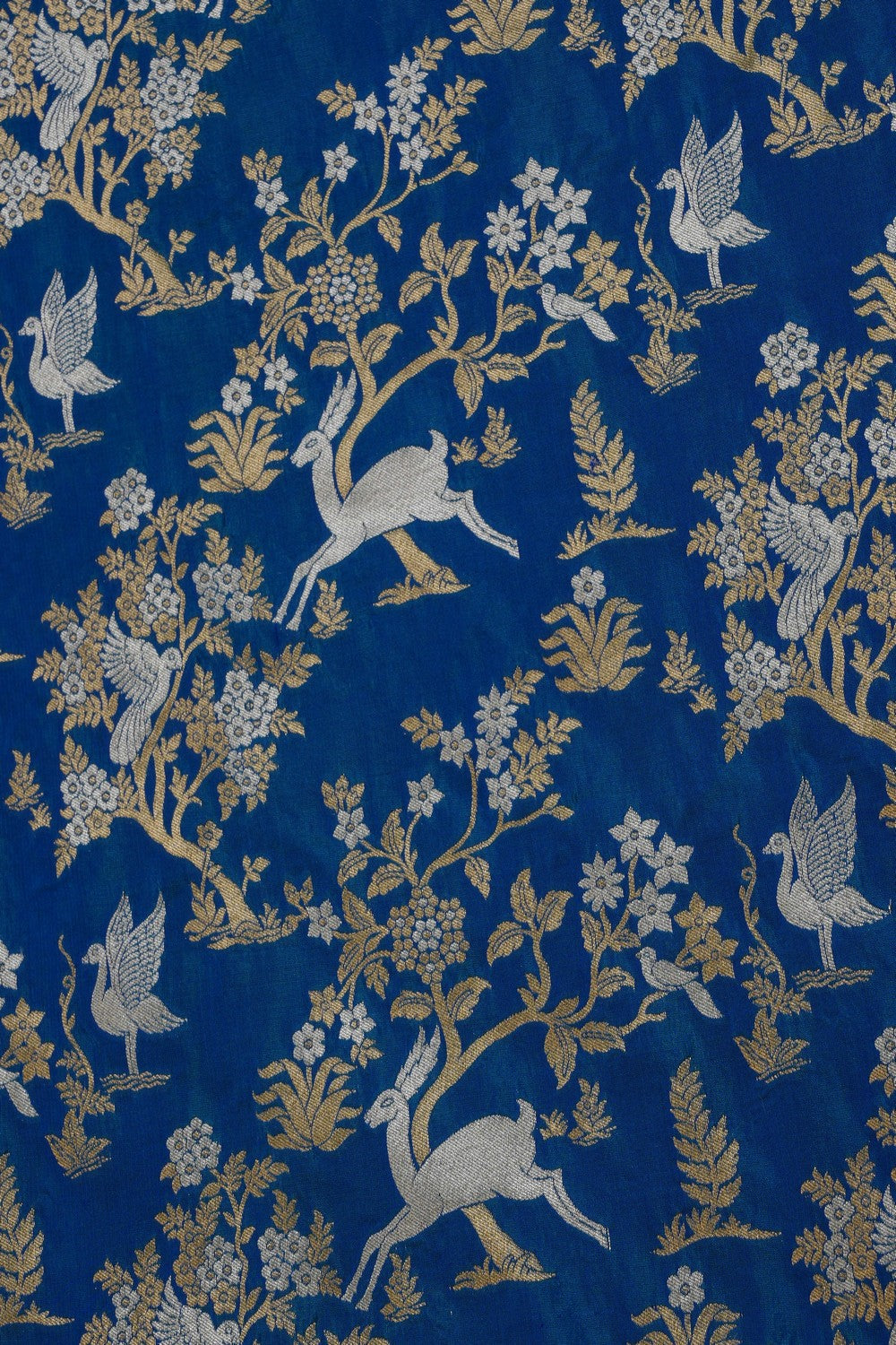 Image of Blue Banarasi Silk Saree