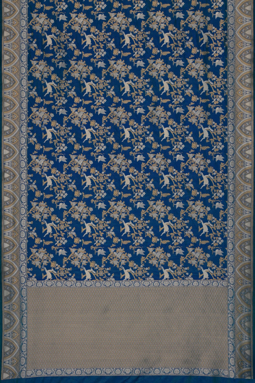 Image of Blue Banarasi Silk Saree