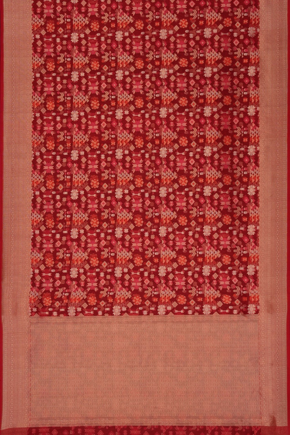Image of Red Banarasi Kora Saree