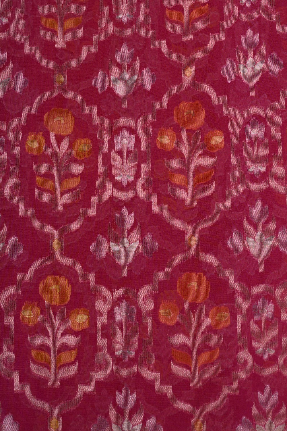 Image of Fuchsia-Pink Banarasi Kora Saree