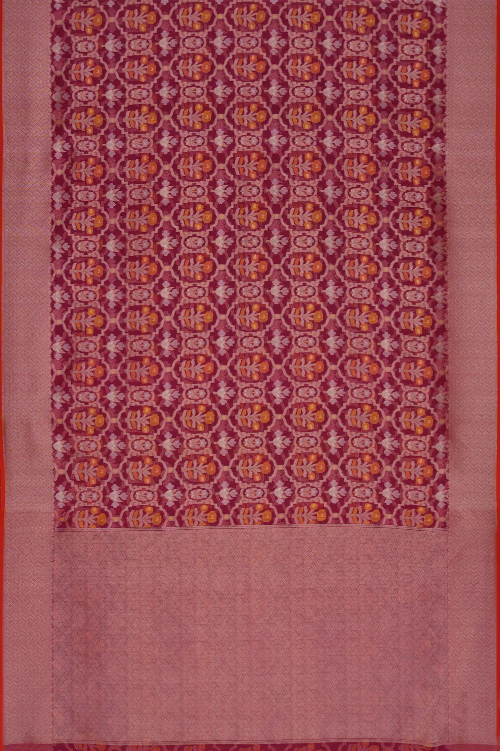 Image of Fuchsia-Pink Banarasi Kora Saree