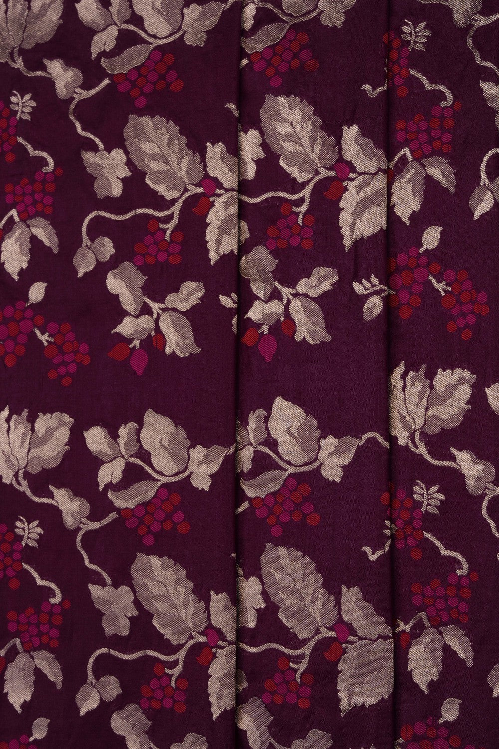 Image of Violet Banarasi Katan Brocade Silk Saree