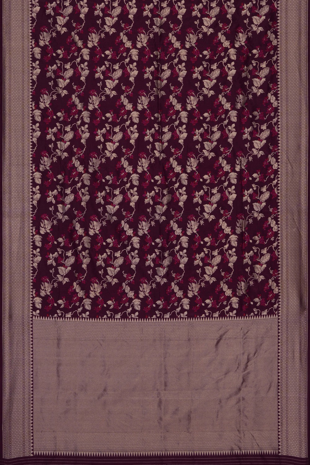 Image of Violet Banarasi Katan Brocade Silk Saree