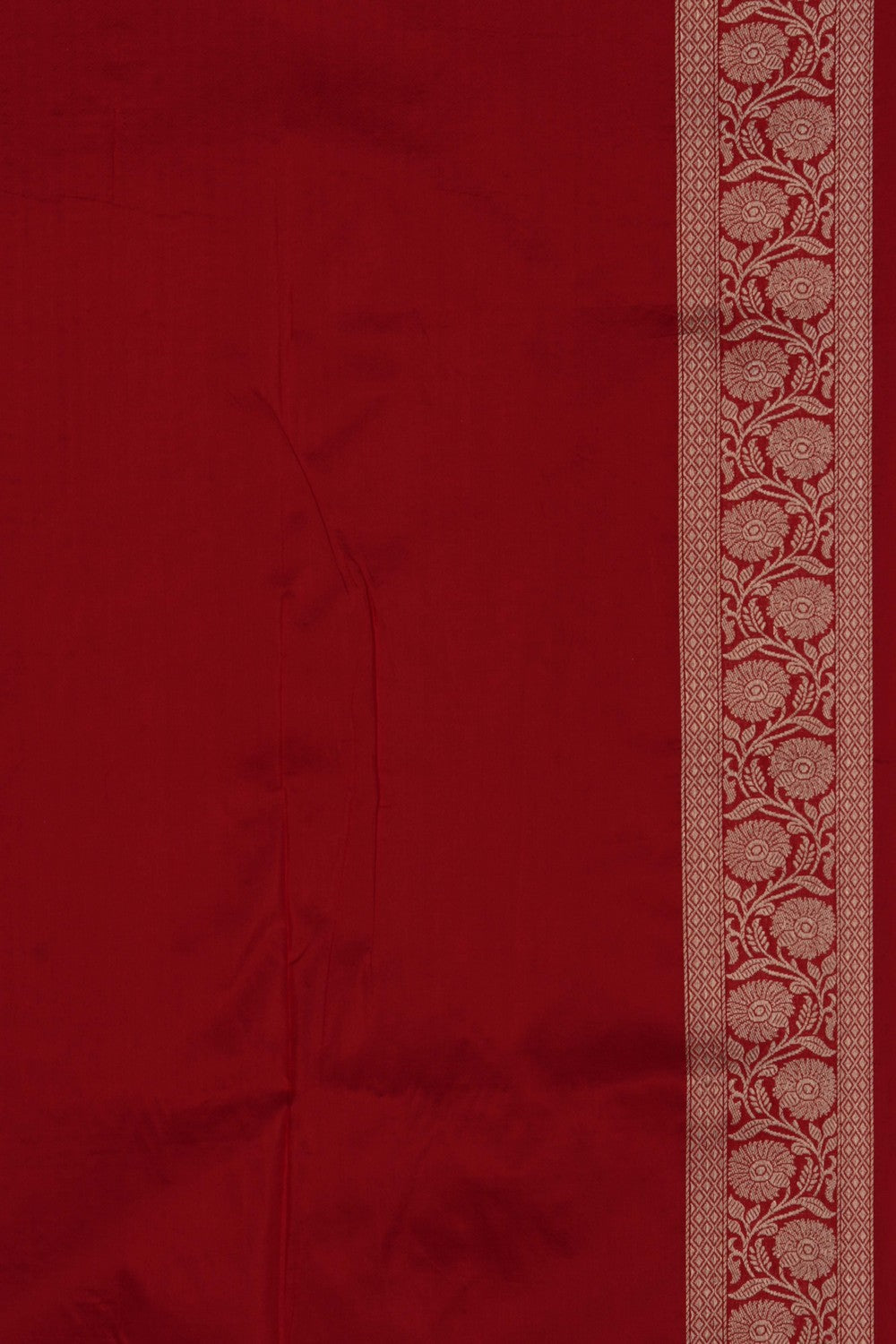 Image of Red Banarasi Katan Brocade Silk Saree