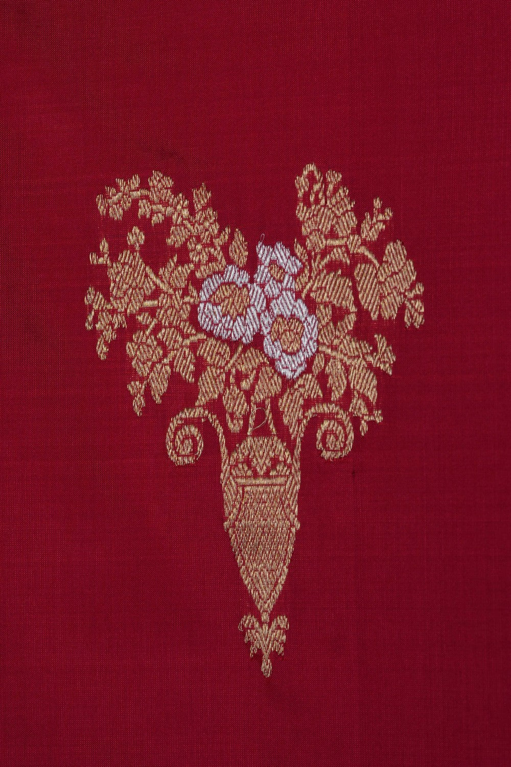 Image of Red Banarasi Katan Silk Saree