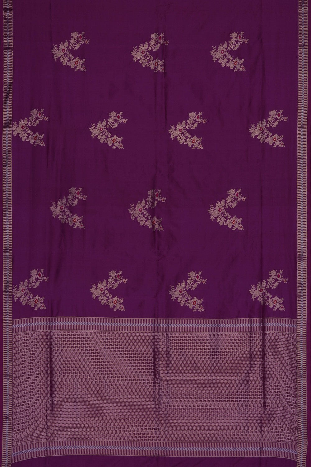 Image of Magenta-Pink Banarasi Katan Silk Saree
