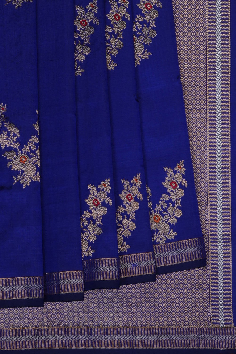 Image of Indigo Blue Banarasi Katan Silk Saree