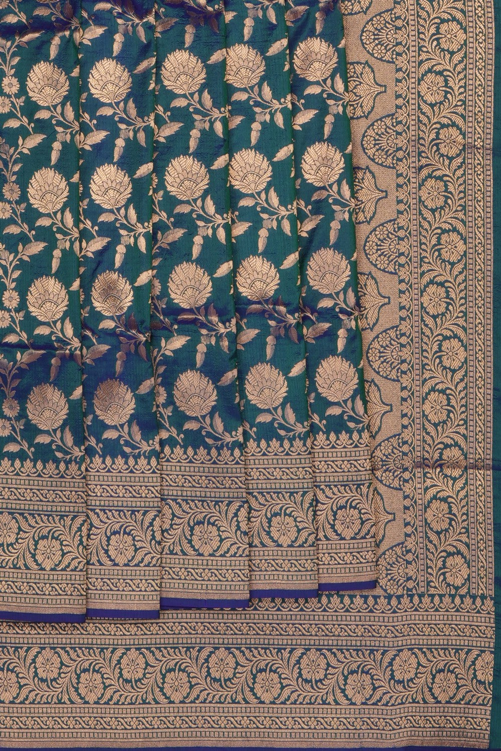Image of Blue Banarasi Katan Silk Saree