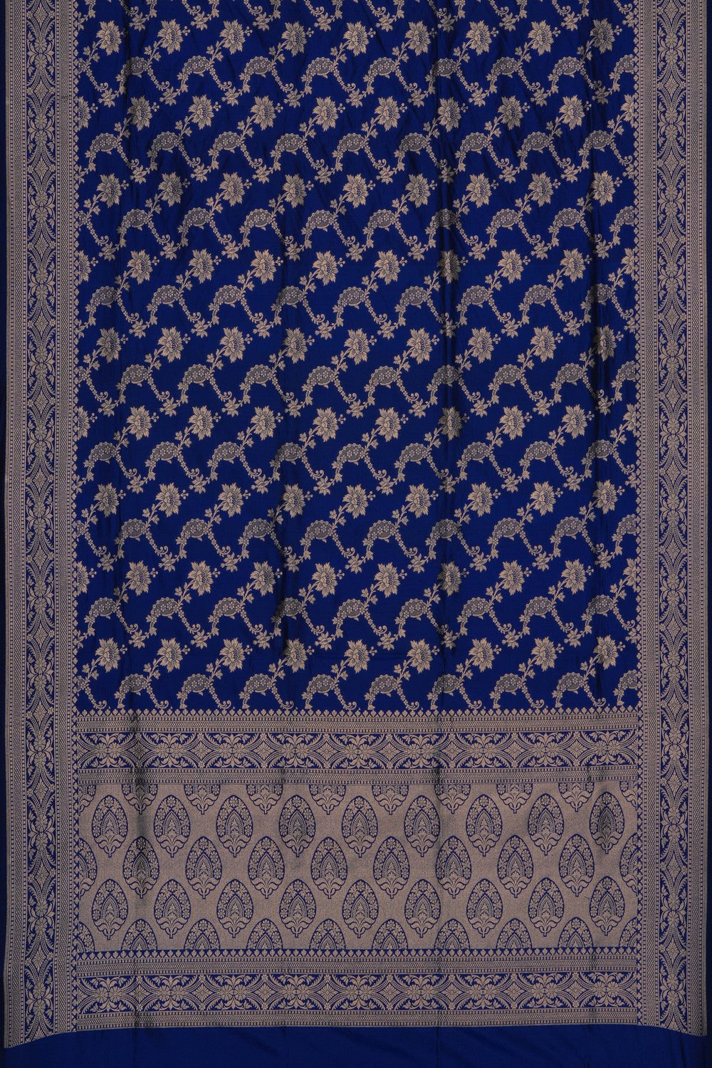 Image of Royal Blue Banarasi Katan Brocade Silk Saree