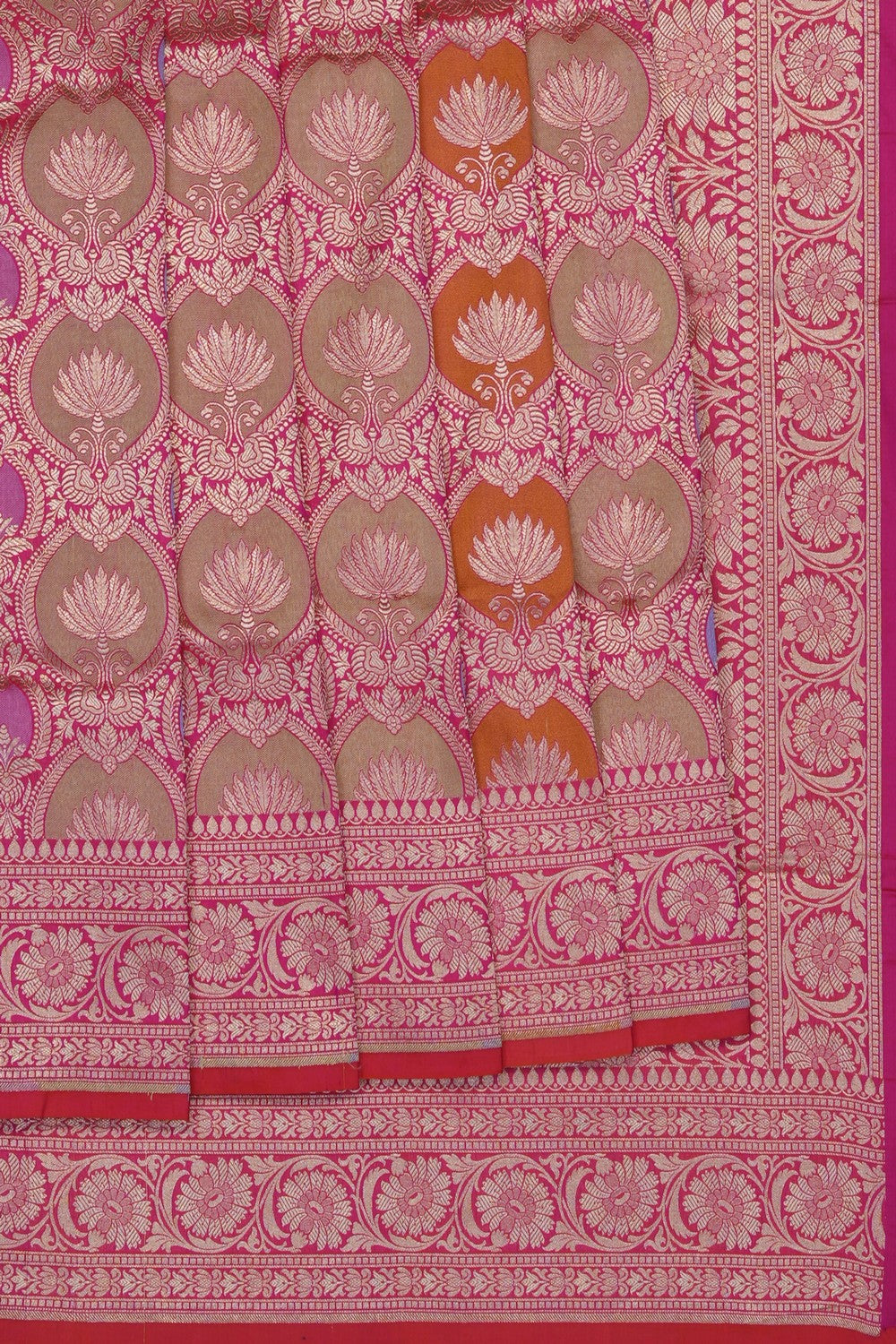 Image of Pink Banarasi Katan Silk Saree