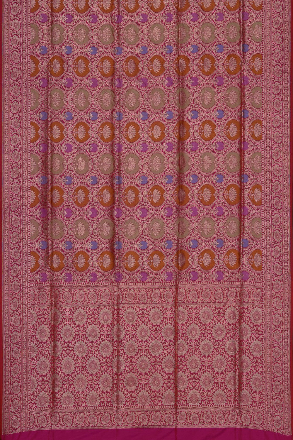 Image of Pink Banarasi Katan Silk Saree