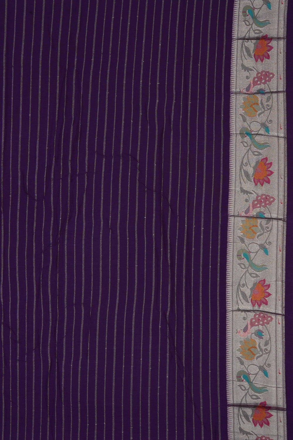 Image of Purple Georgette Brocade Saree