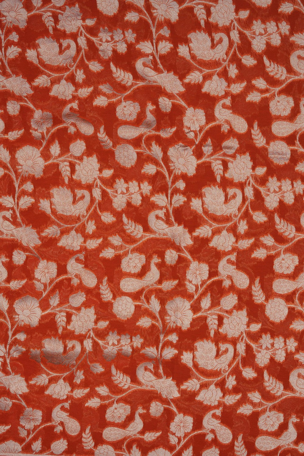 Image of Orange Georgette Brocade Saree
