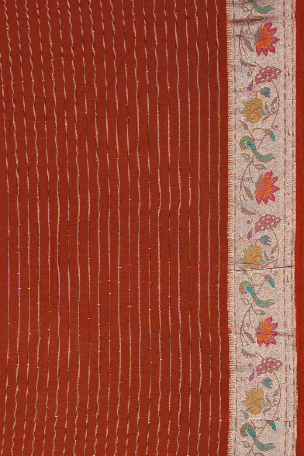 Image of Orange Georgette Brocade Saree