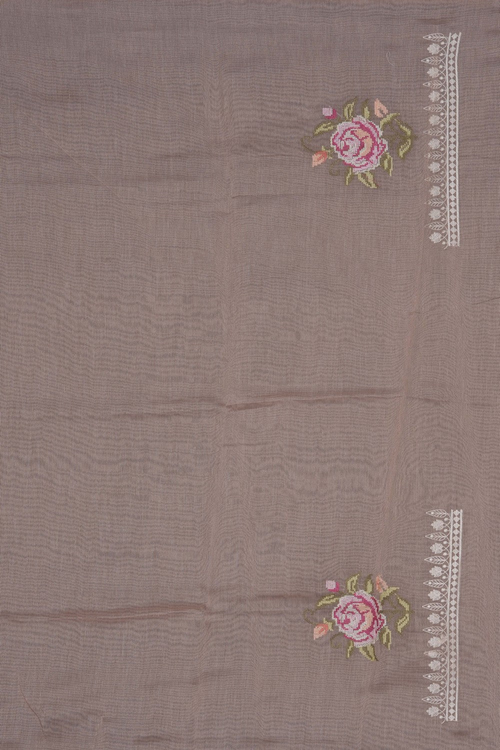 Image of Pastel Pink Kora Silk Saree