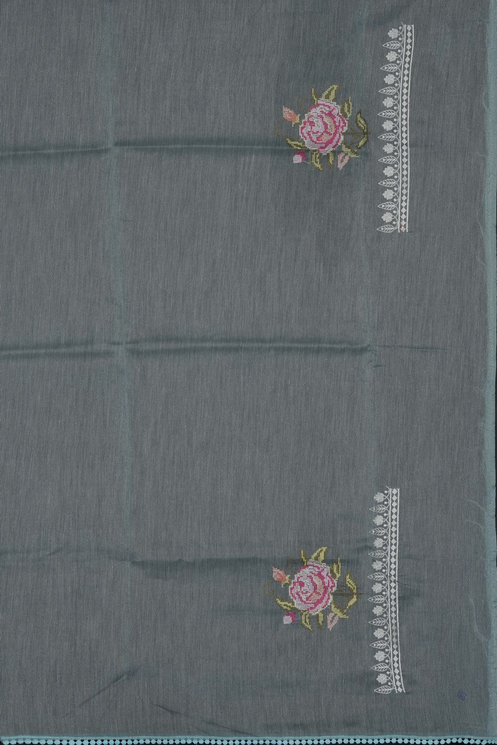 Image of Sea Blue Kora Silk Saree