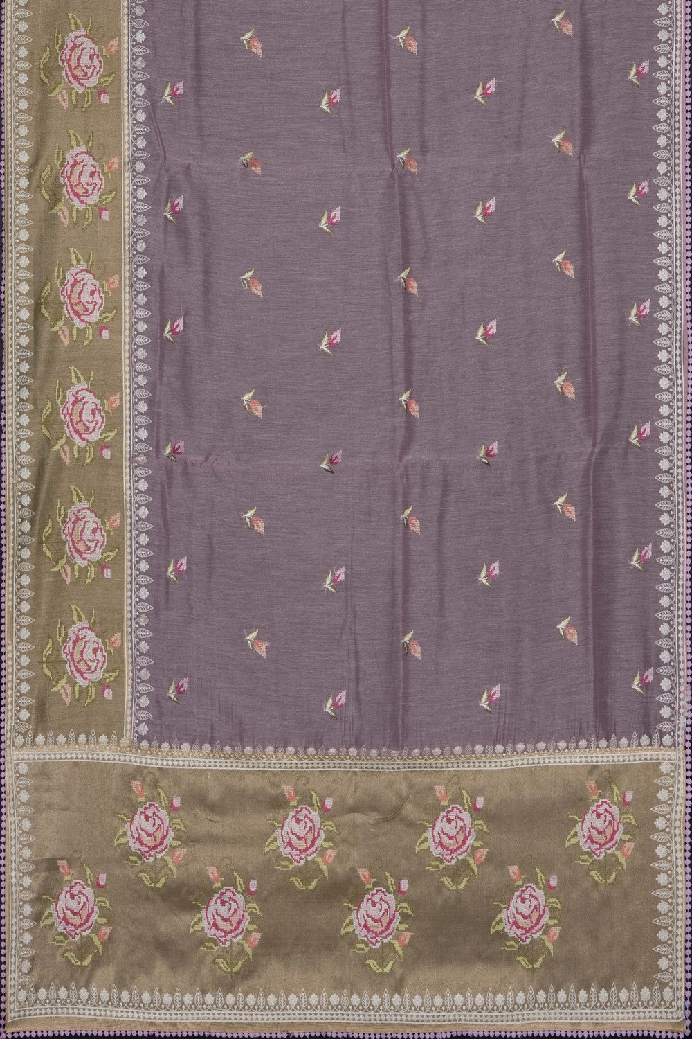 Image of Mauve Kora Silk Saree