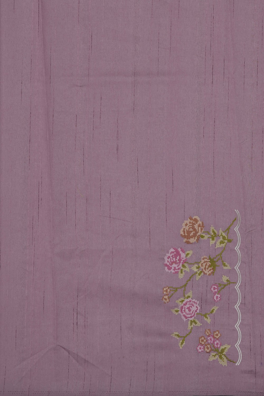 Image of Lilac Pink Kora Silk Saree