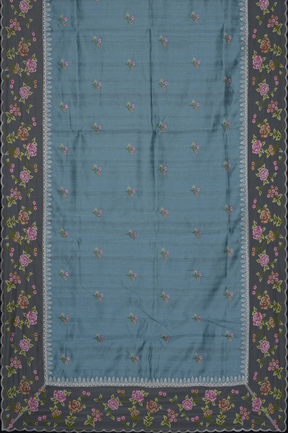 Image of Ocean Blue Silk Saree