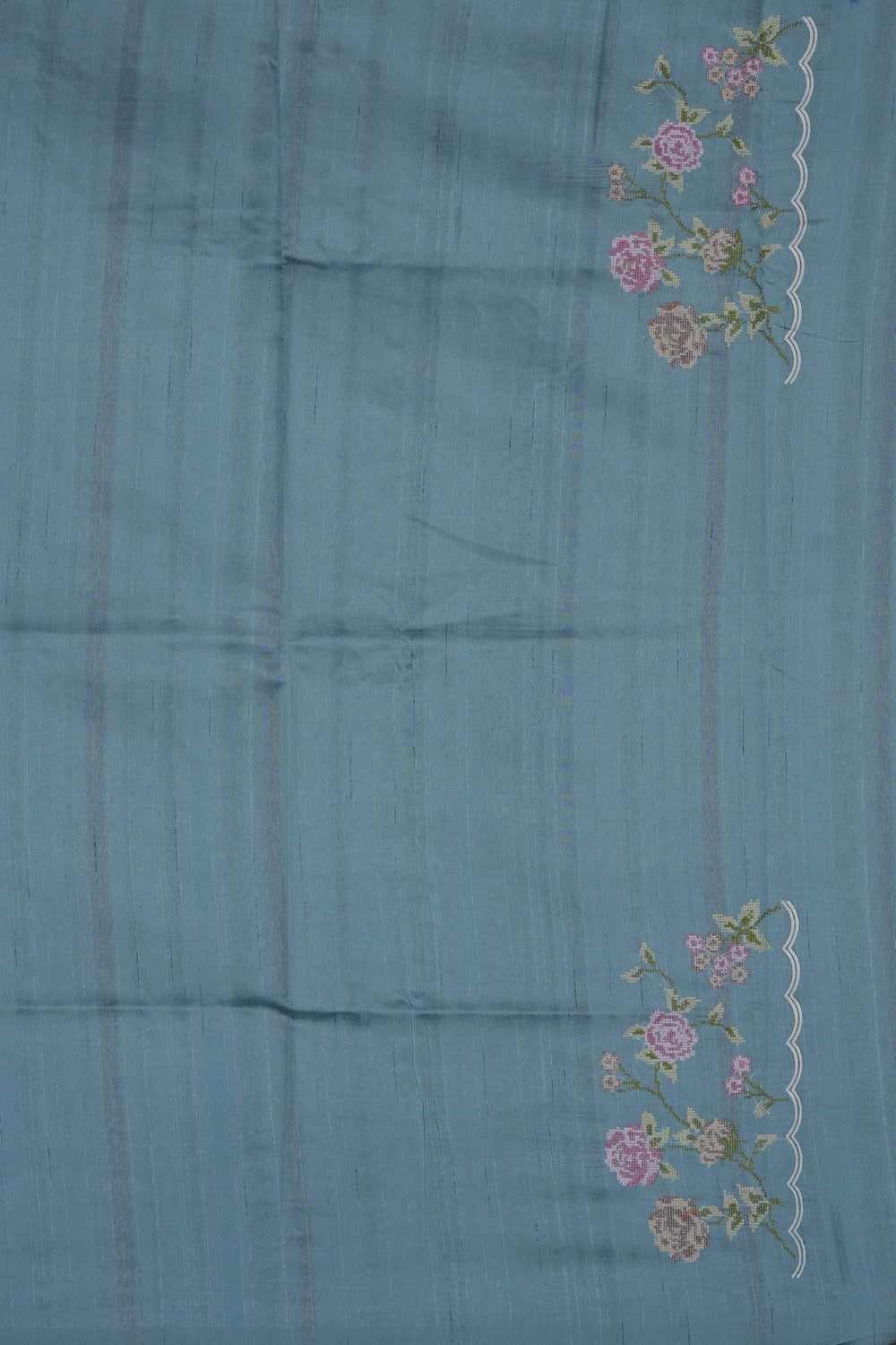 Image of Ocean Blue Silk Saree