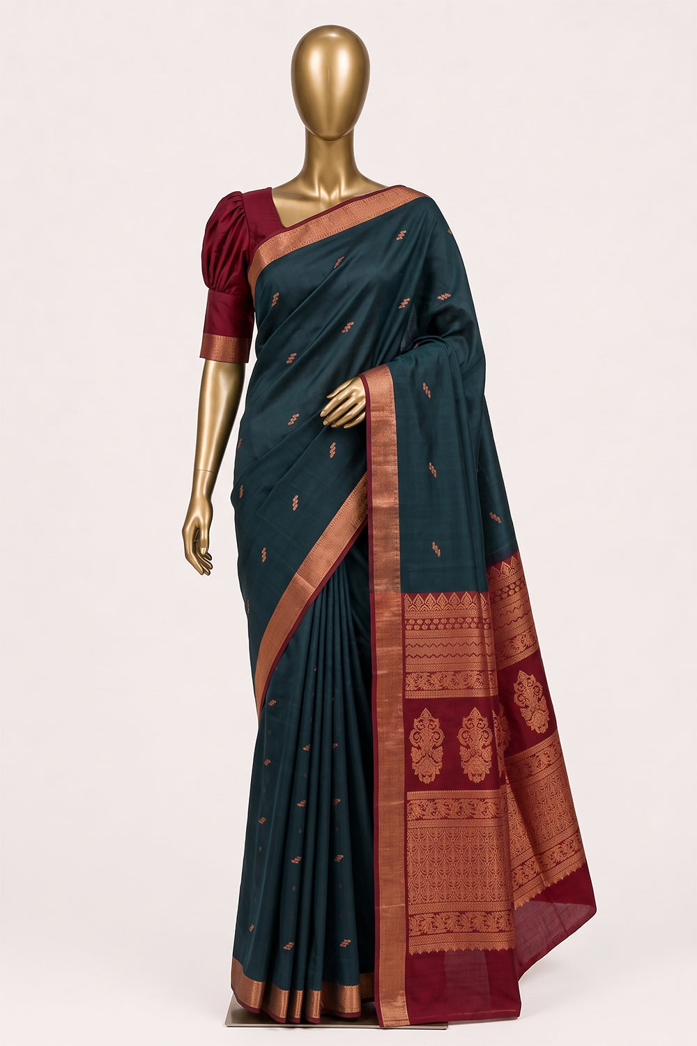 Image of Blue South Silk Cotton Saree