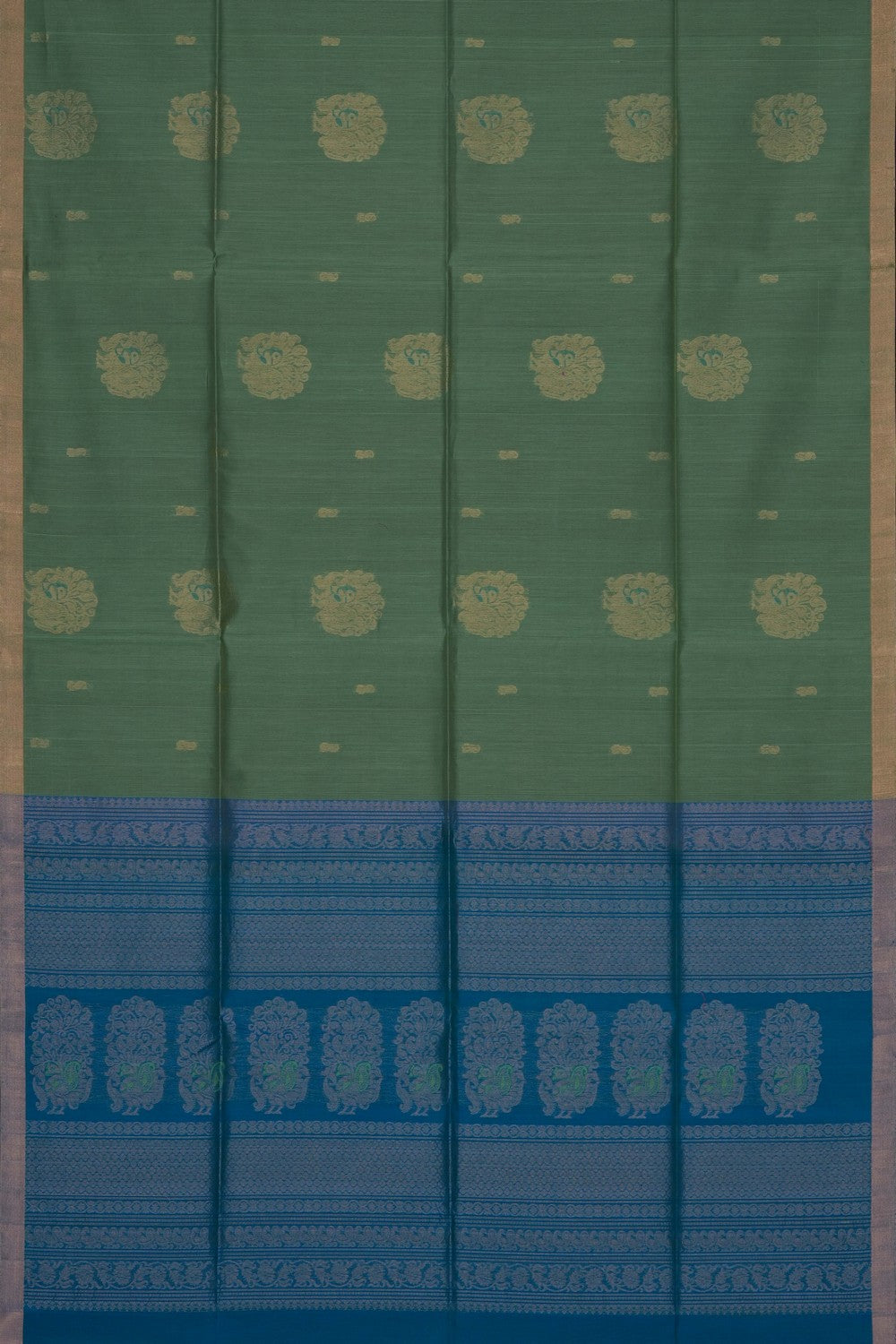Image of Sage Green South Silk Cotton Saree