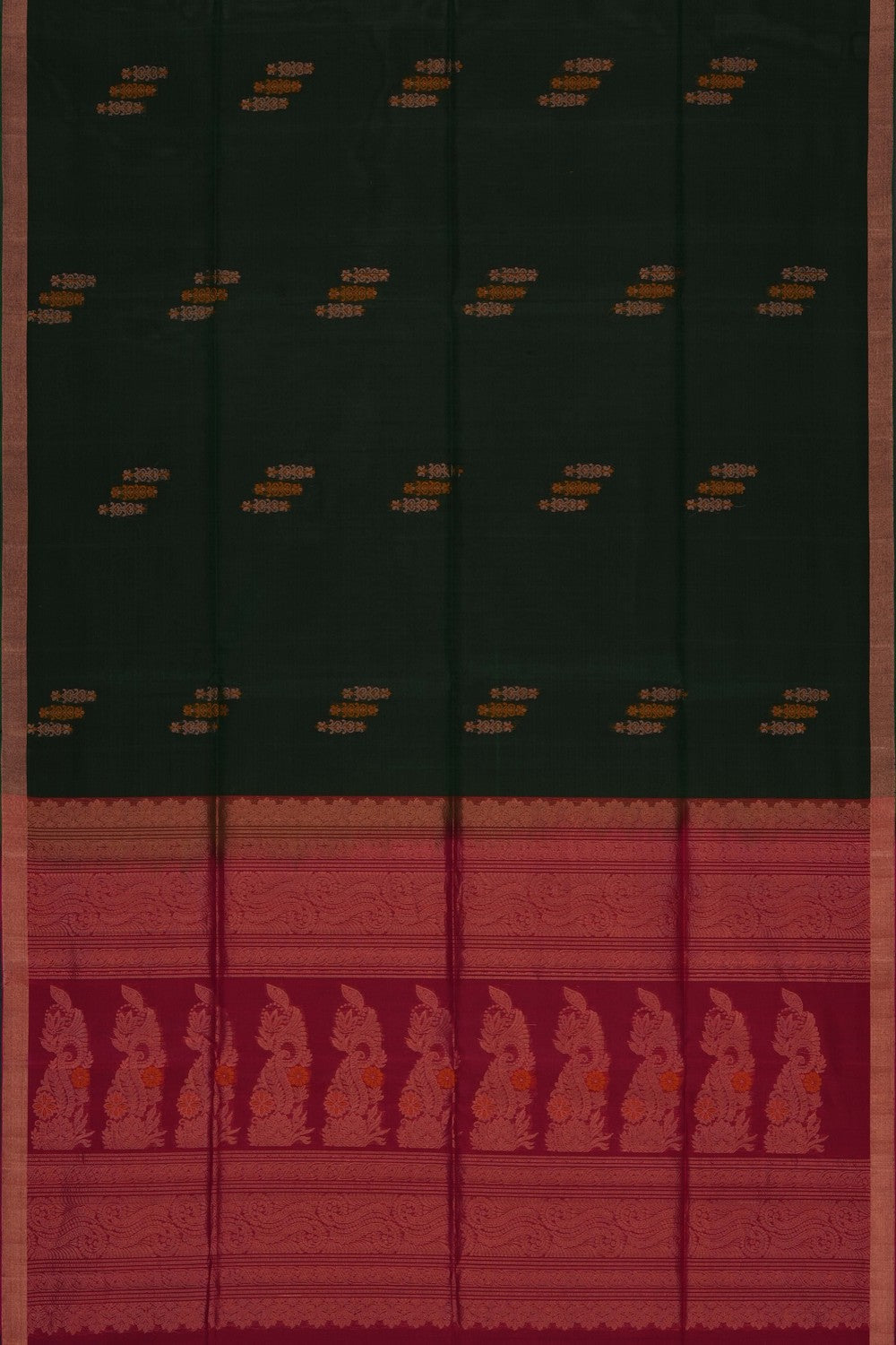Image of Bottle Green South Silk Cotton Saree