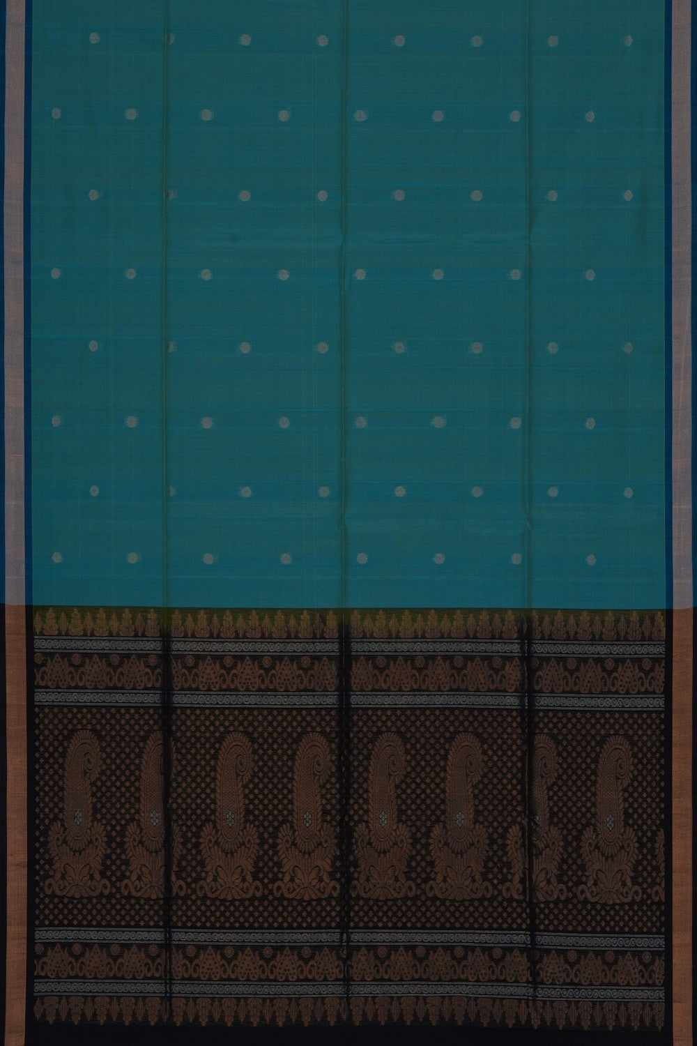 Image of Aqua Green South Silk Cotton Saree