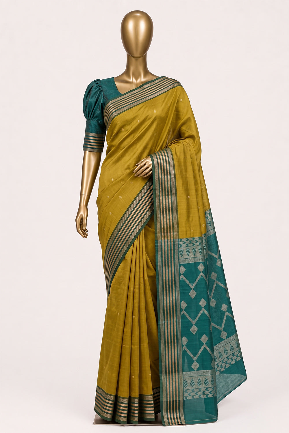 Image of Spring Yellow South Silk Cotton Saree
