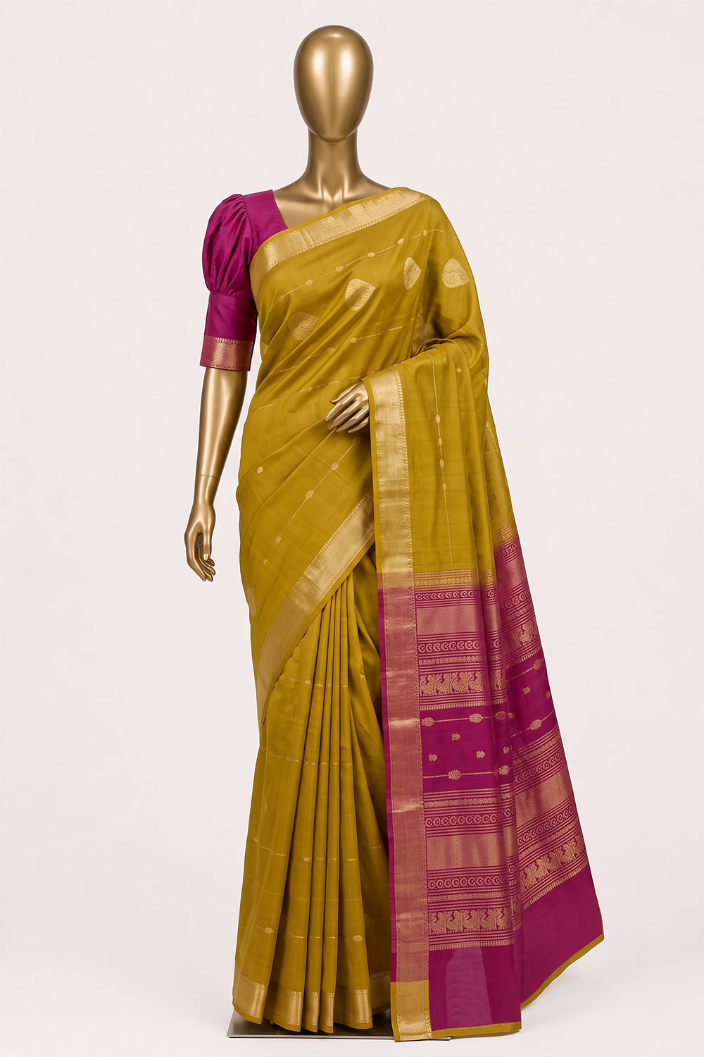 Image of Spring Yellow South Silk Cotton Saree