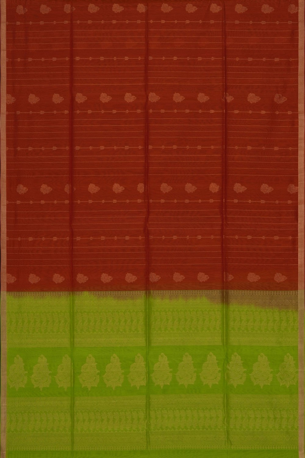 Image of Rust-Red South Silk Cotton Saree