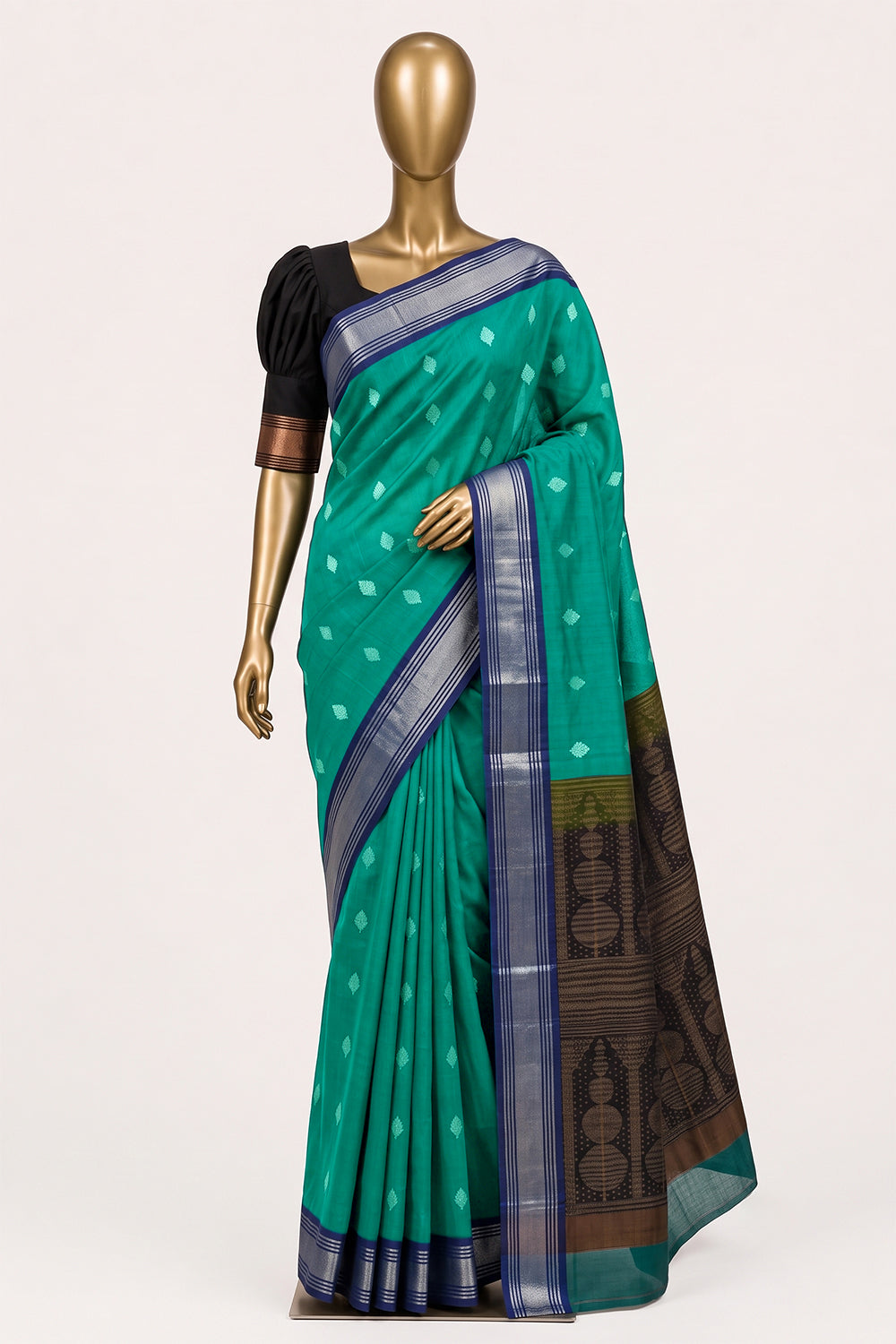 Image of Sea Green South Silk Cotton Saree