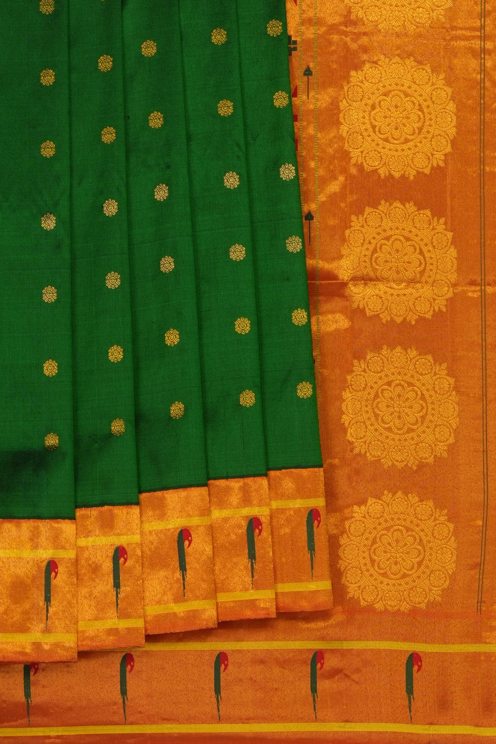Image of Gadwal Silk Green Saree
