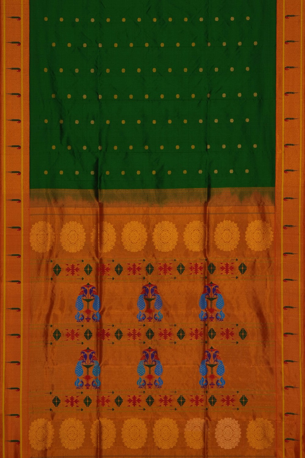 Image of Gadwal Silk Green Saree