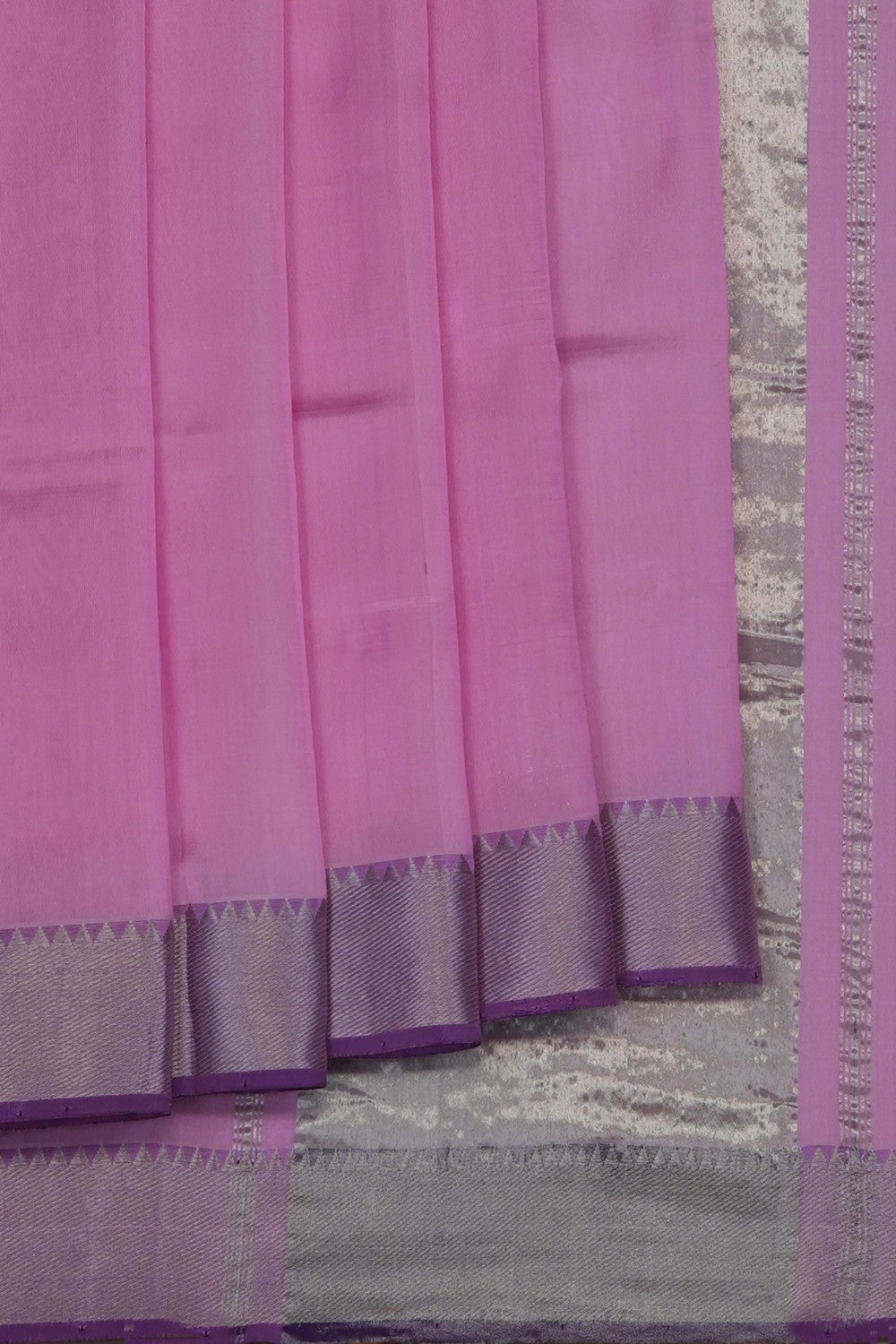 Image of Lotus Pink Mangalagiri Silk Saree