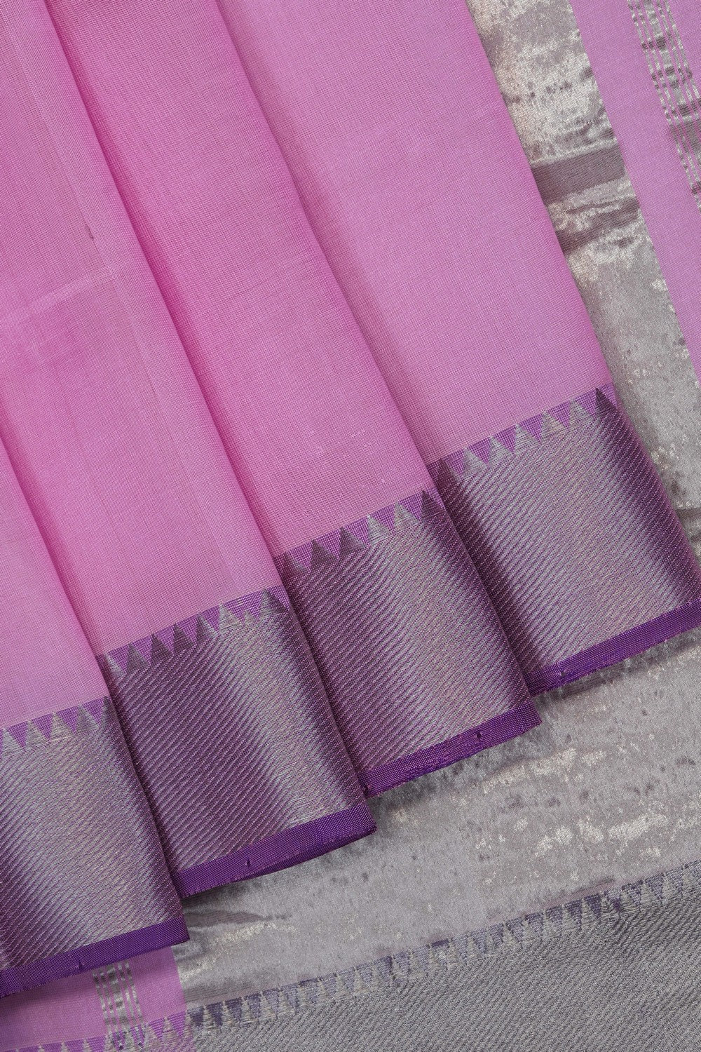 Image of Lotus Pink Mangalagiri Silk Saree