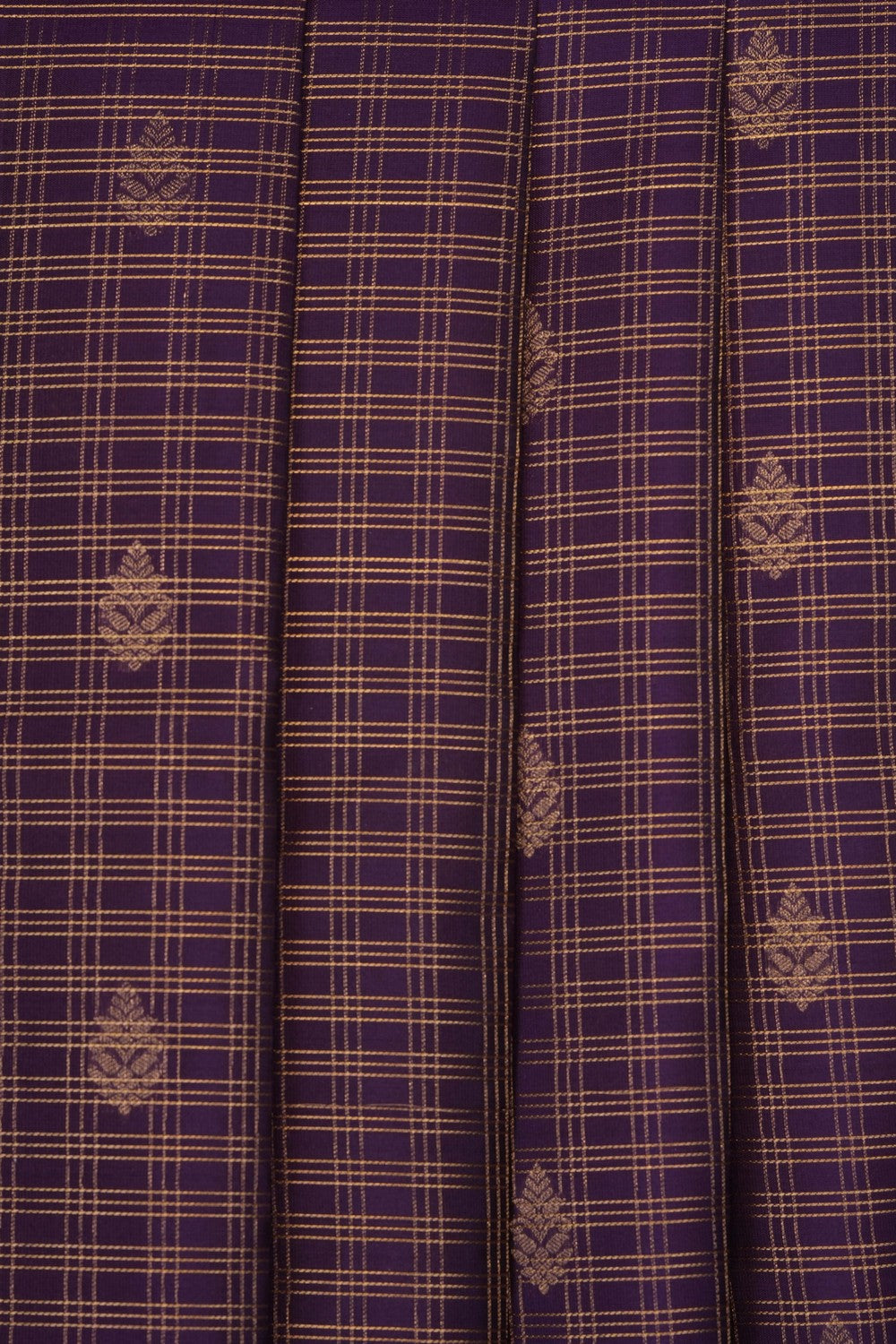 Image of Purple South Silk Kattam Saree