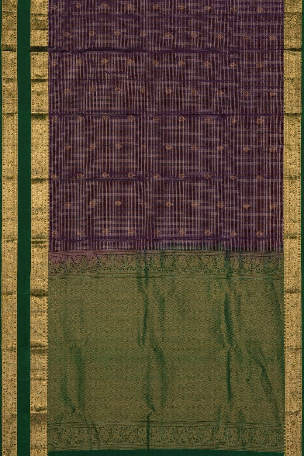 Image of Purple South Silk Kattam Saree