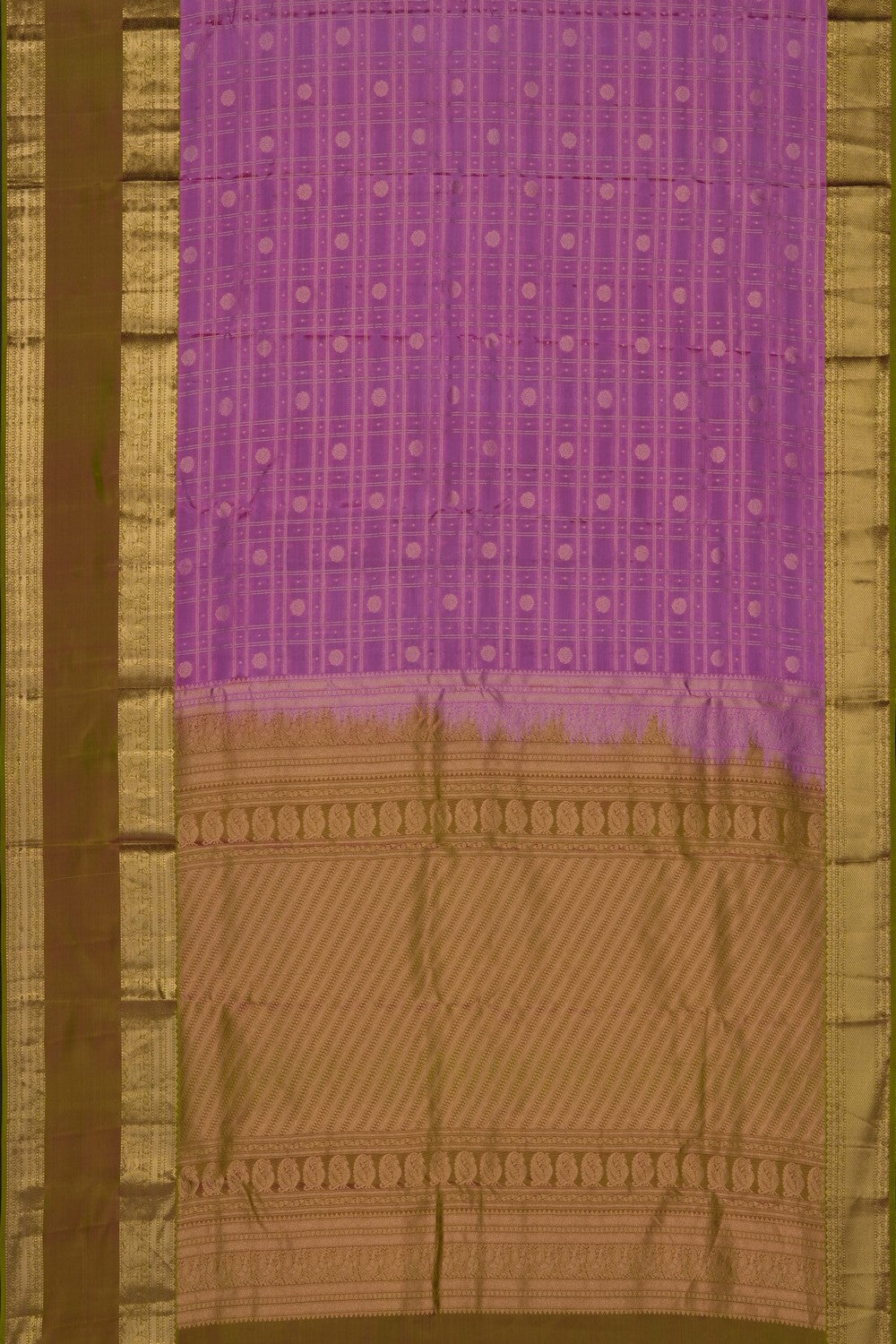 Image of Lotus Pink South Silk Kattam Saree
