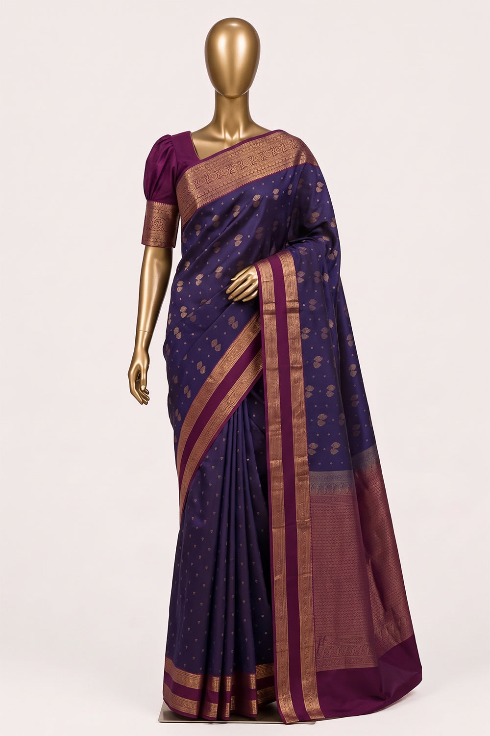 Image of Smoky Purple South Silk Saree
