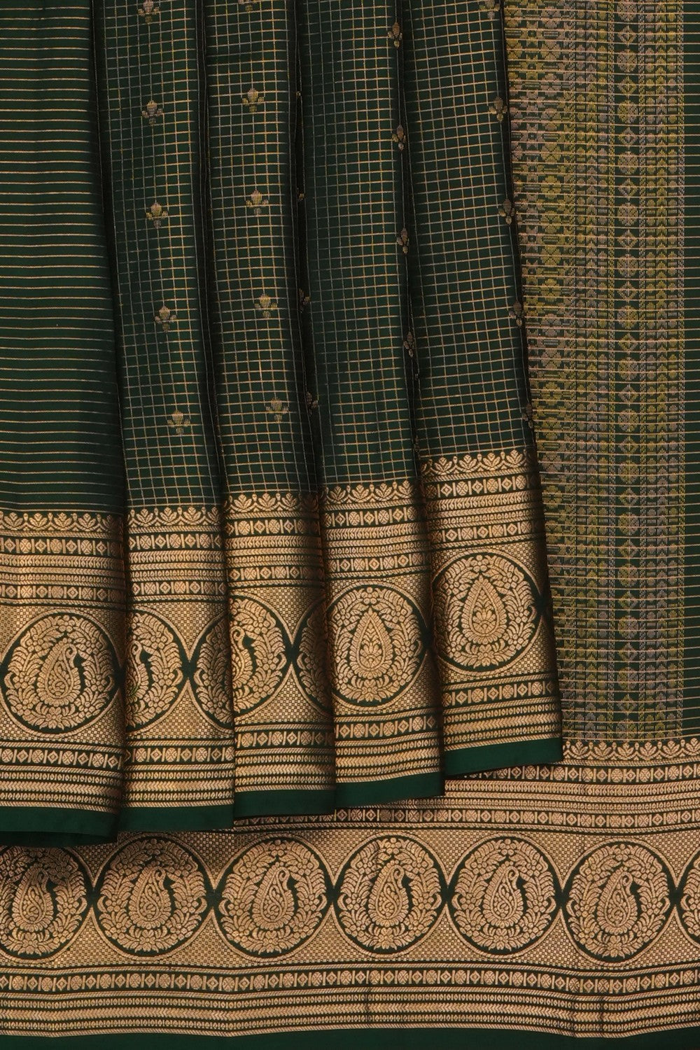 Image of Green South Silk Kattam Saree
