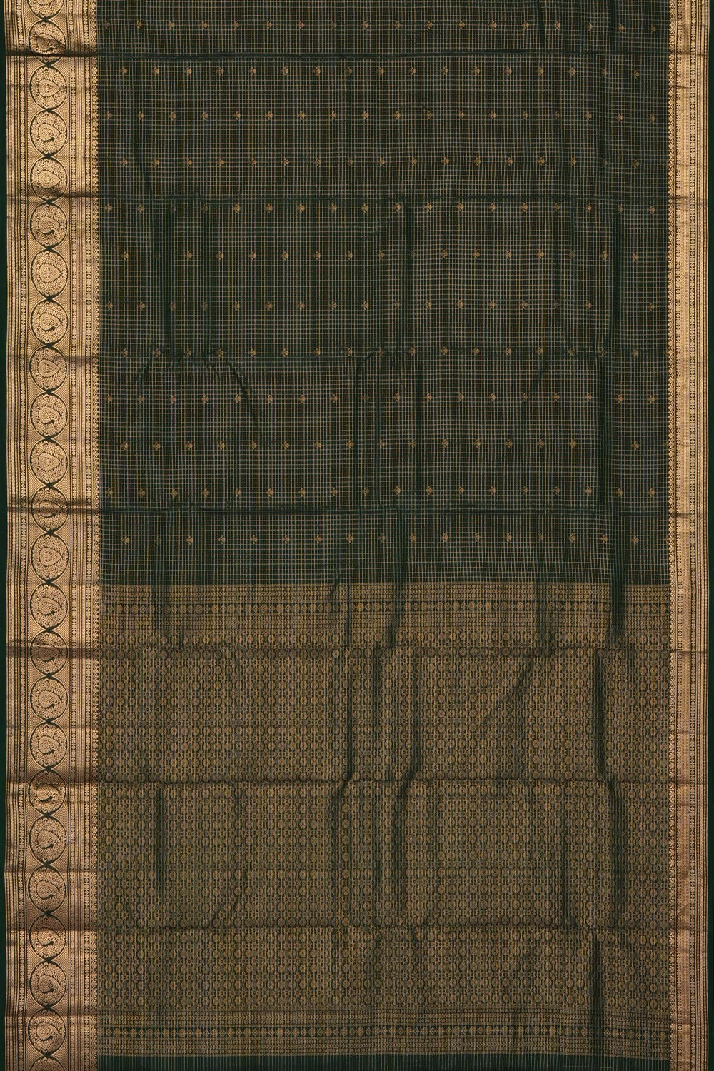 Image of Green South Silk Kattam Saree