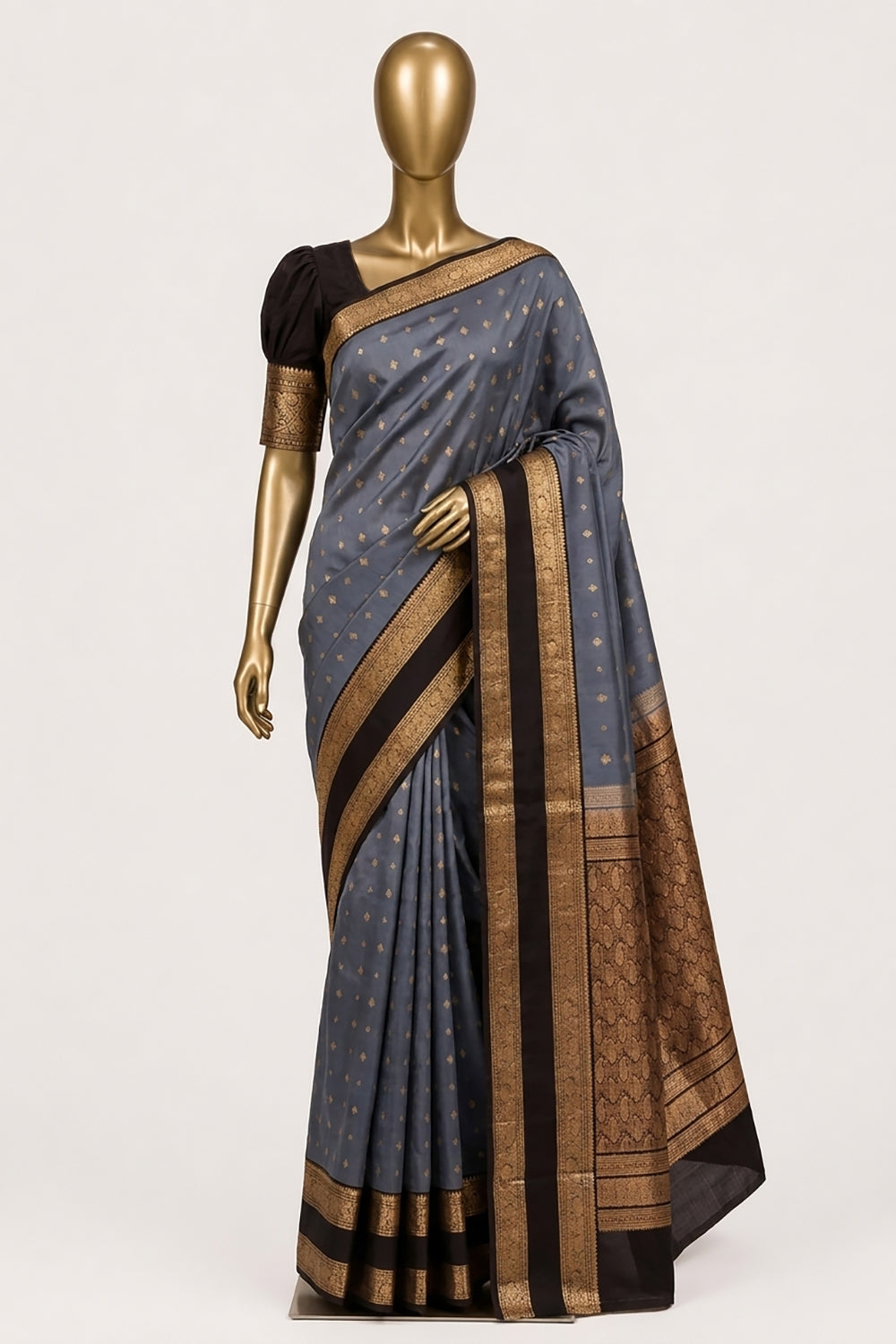 Image of Grey South Silk Saree