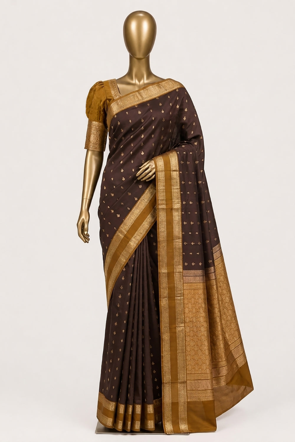 Image of Brown South Silk Saree