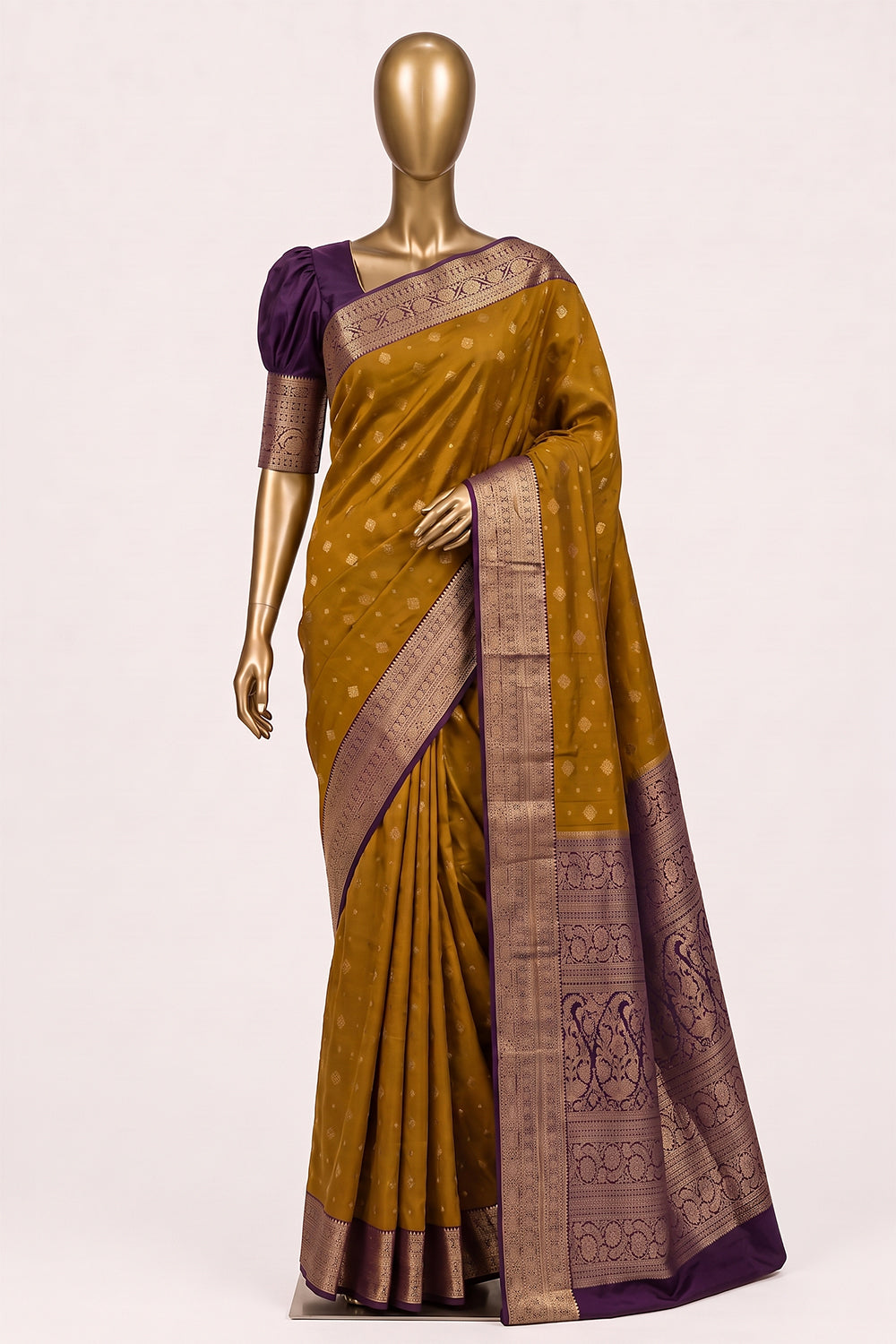 Image of Fenugreek Green South Silk Saree
