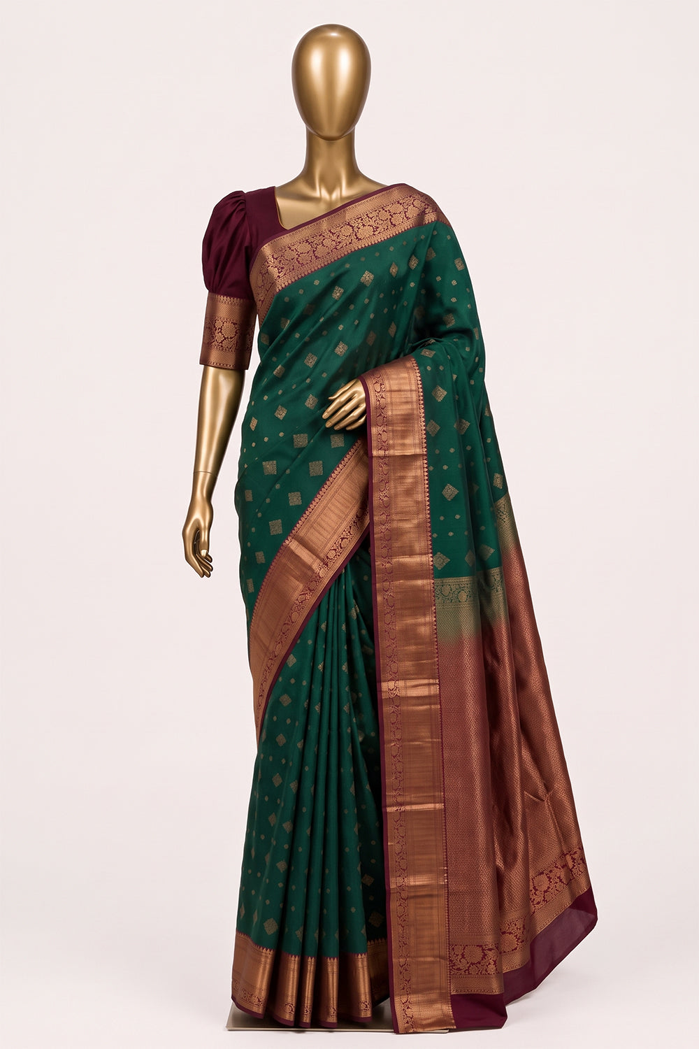 Image of Green South Silk Saree