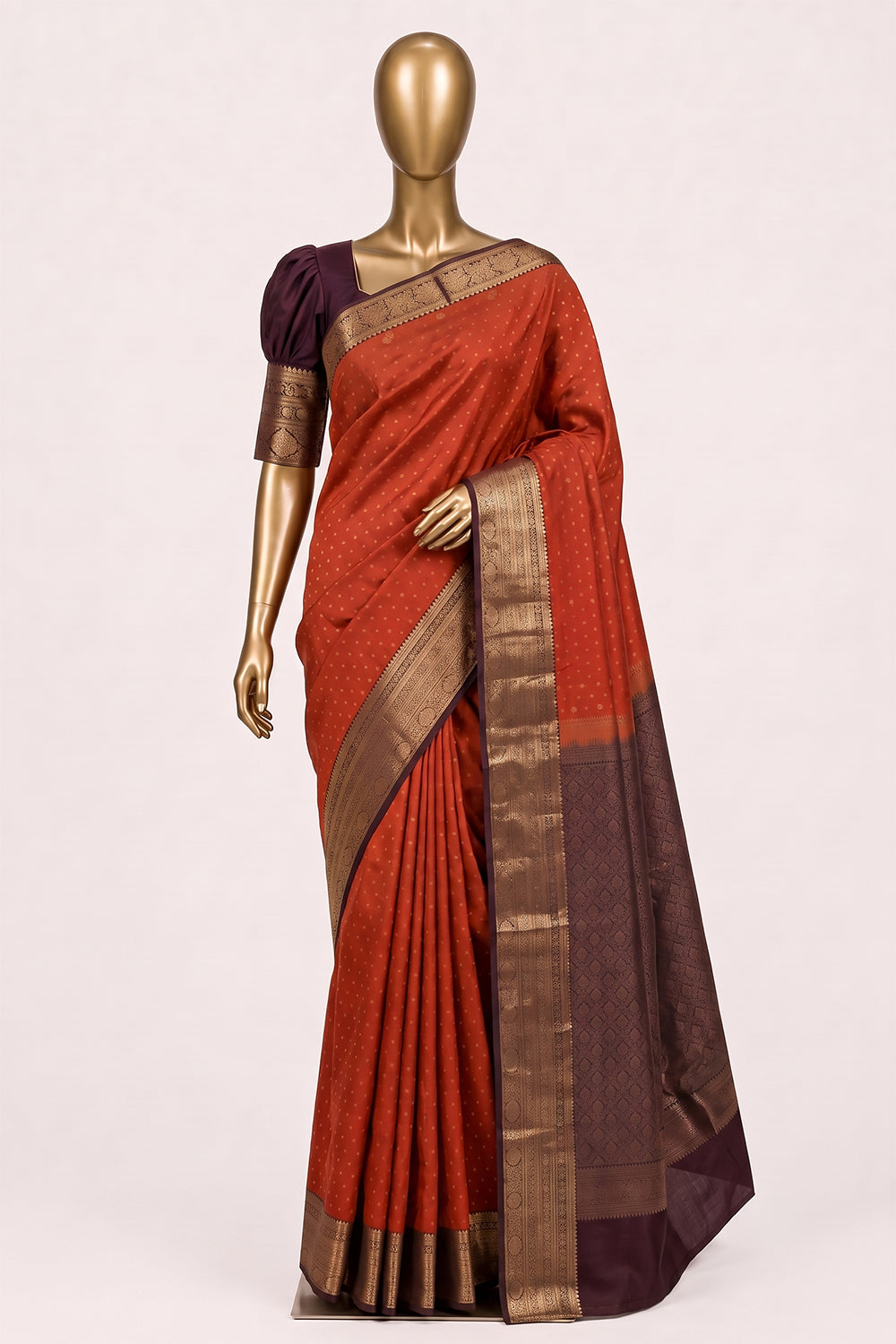 Image of Fuchsia-Pink South Silk Saree