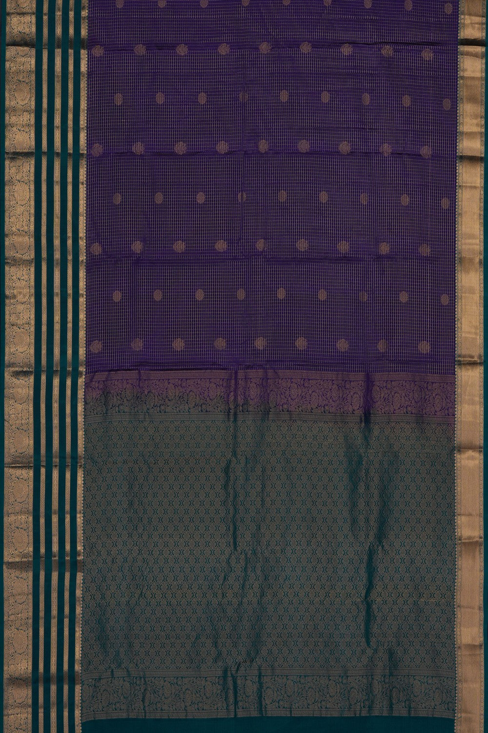 Image of Royal Purple South Silk Kattam Saree
