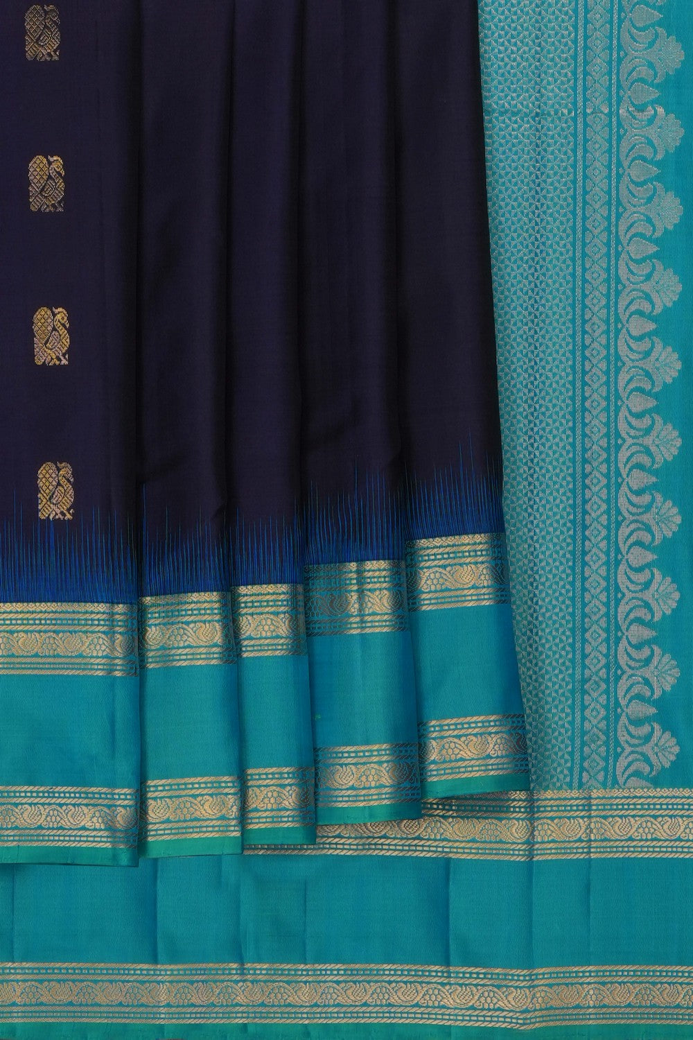 Image of Purple South Silk Kattam Saree