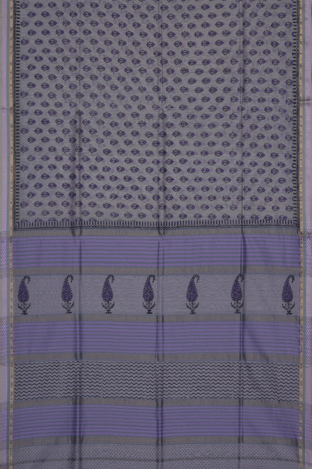 Image of Floral Printed Silk Cotton Saree